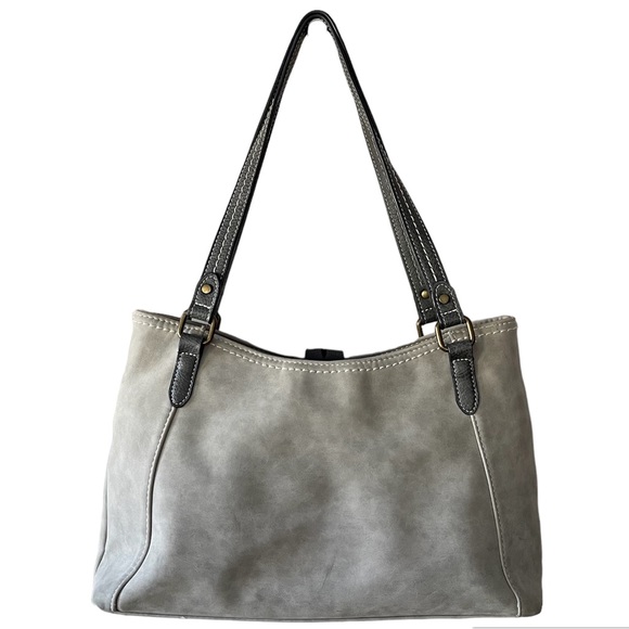 BOC Born Concept vegan faux leather shoulder bag purse tote soft sage green - Picture 2 of 14